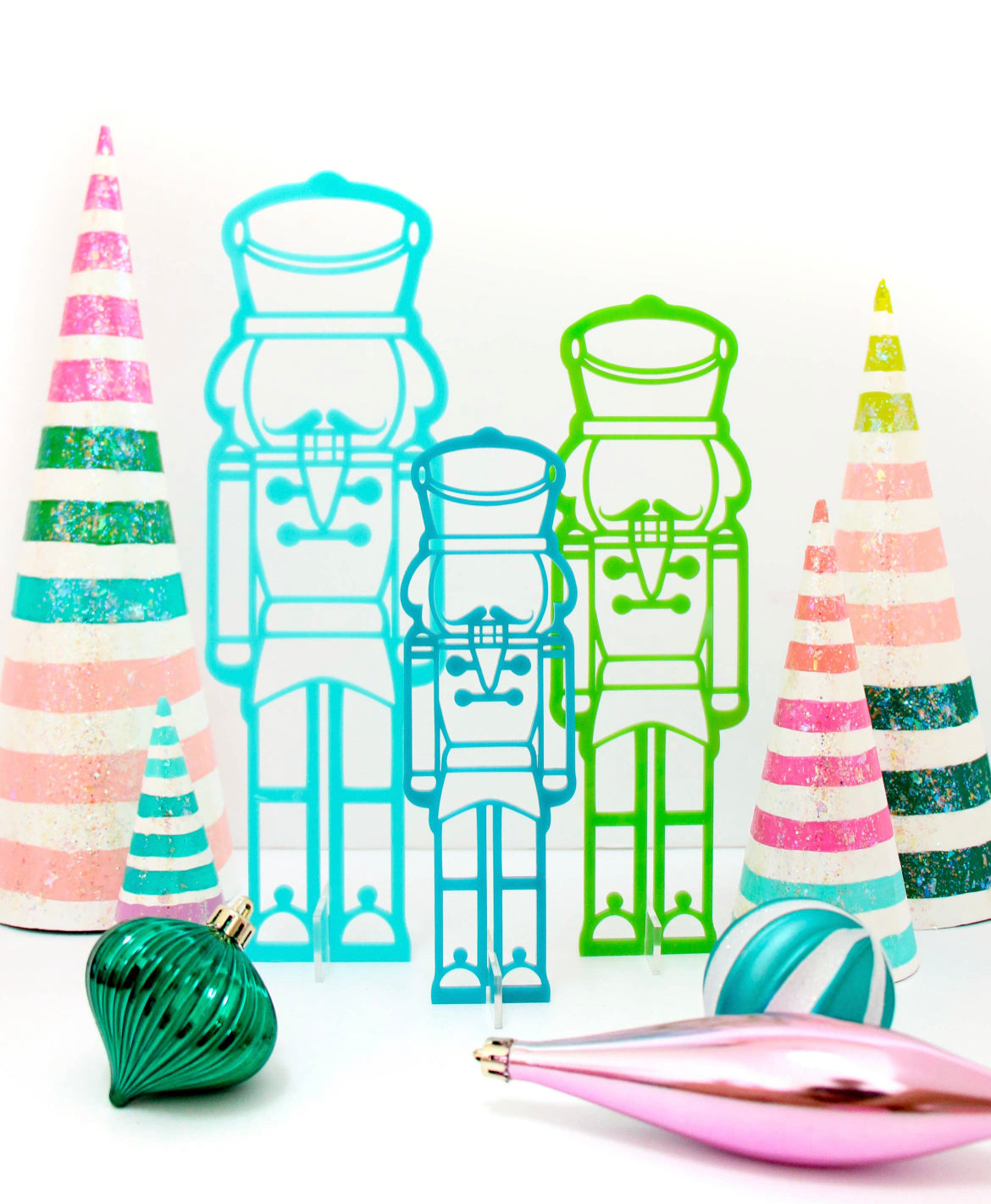 Green and Blue Acrylic Nutcracker Sets For Christmas