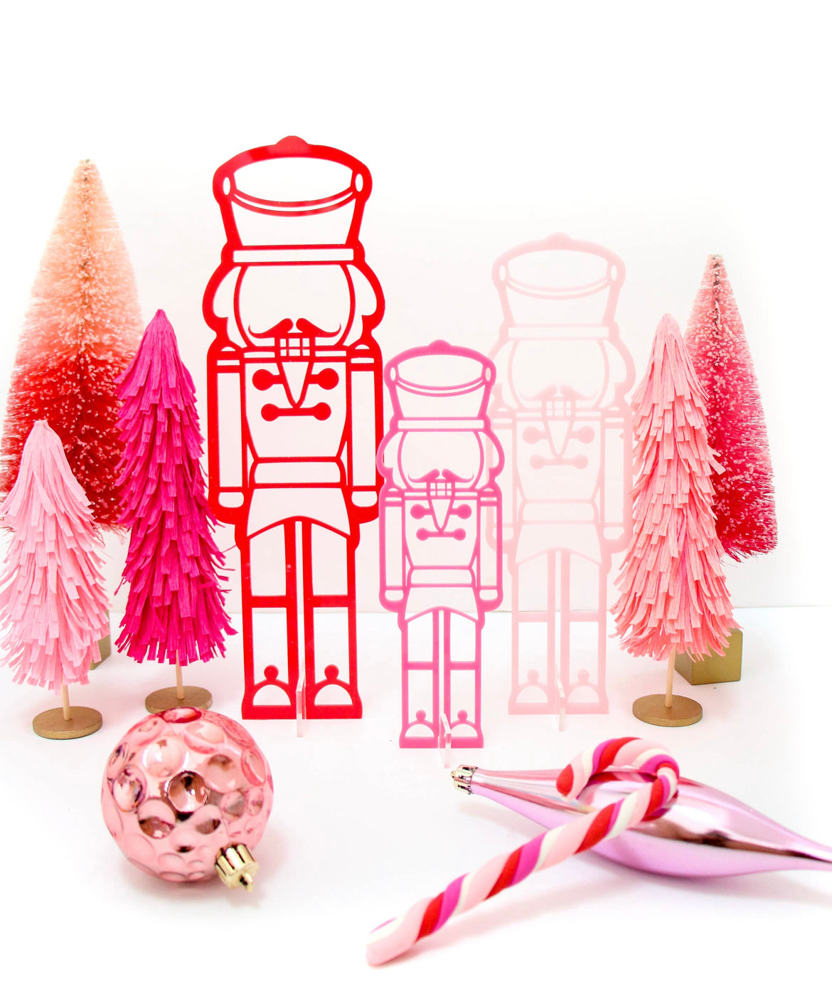 Red and Pink Acrylic Nutcracker Sets For Christmas