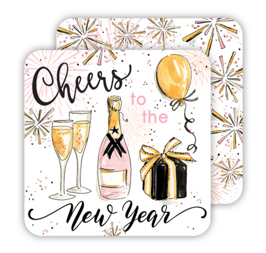 CHEERS TO THE NEW YEAR PAPER COASTER