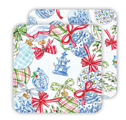 HANDPAINTED CHINOISERIE ORNAMENTS PAPER COASTER