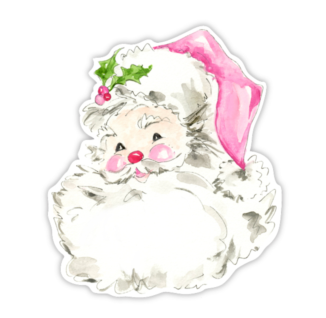 HANDPAINTED PINK SANTA DIE-CUT ACCENTS