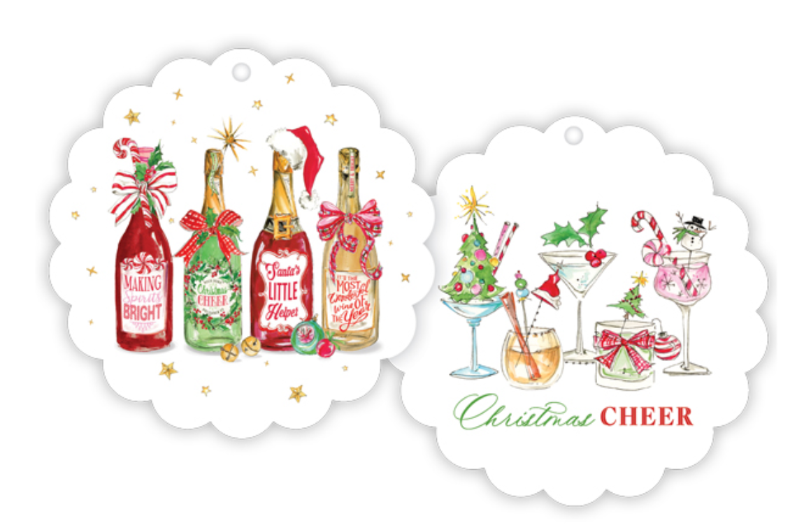 CHRISTMAS BOTTLES DIE-CUT GIFT TAGS