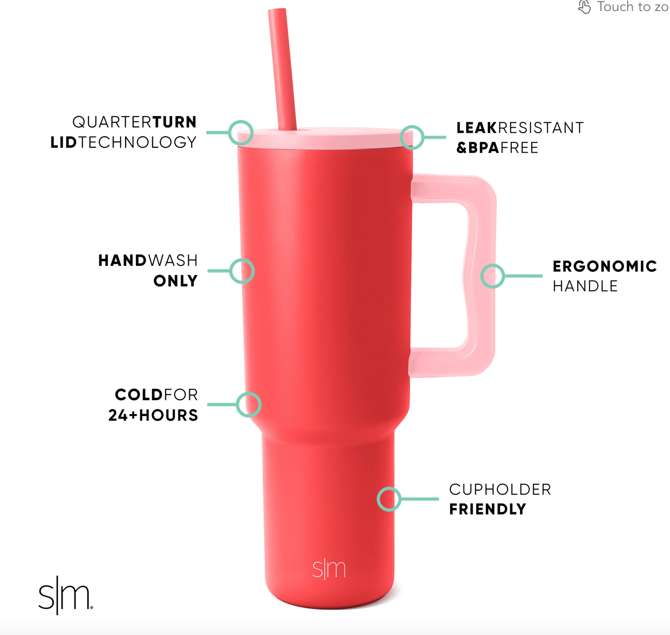 Simple Modern Tumbler with Straw 24 oz.